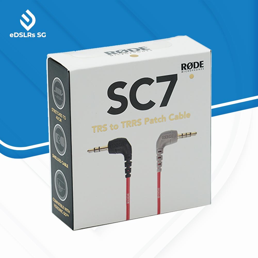RODE SC7 3.5mm Right-Angle TRS to 3.5mm Right-Angle TRRS Coiled Adapter Cable for Smartphone