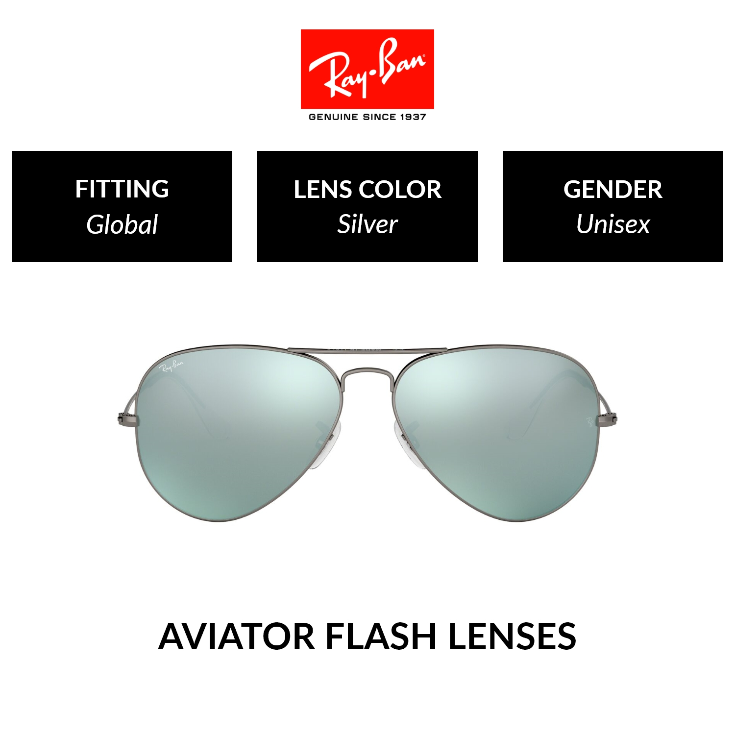 Ray-Ban AVIATOR LARGE METAL  RB3025 029/30  Unisex Global Fitting   Sunglasses  Size 58mm