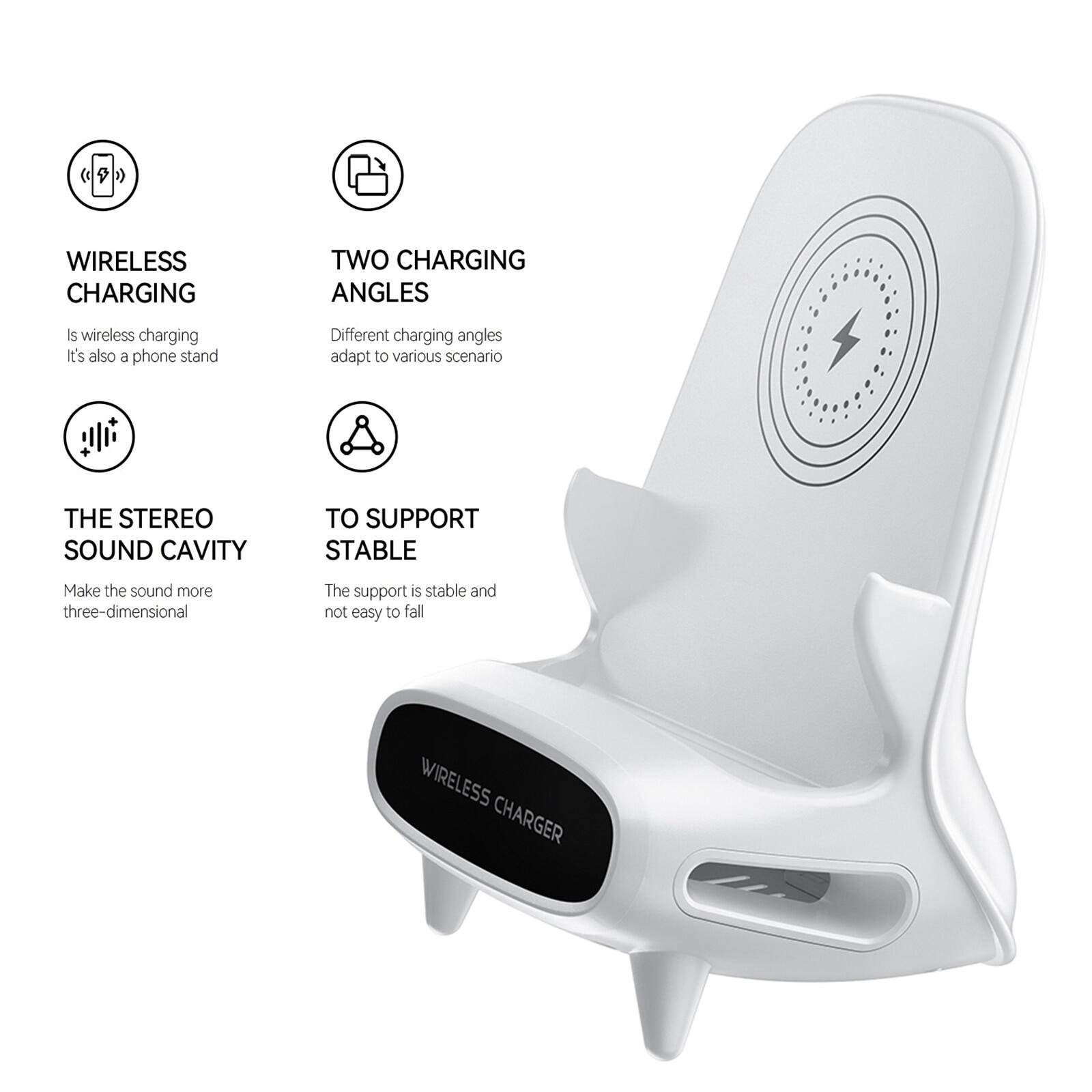 FLOVEME 15W Wireless Desktop Charger Stand Induction USB Type C Fast Charge Dock Holder for Samsung Xiaomi iPhone Charging Station