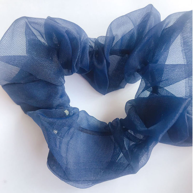 Women Solid Chiffon Scrunchies For Ponytail Holder Girls Transparent Cloth Elastic Hair Rope Hair Tie Hair Accessories
