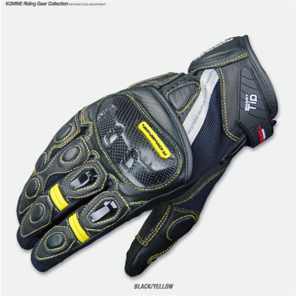 KOMINE GK160 Motorcycle Gloves Carbon Fiber Hard Shell Riding Shatter-resistant Gloves Knight Gloves Short Racing Gloves
