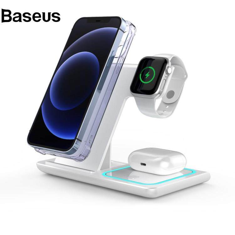 Baseus X455 Foldable 3-in-1 15W Wireless Charger Desktop Qi Fast Charging Stand Dock for iPhone Android iWatch AirPods?24hrs ship out?
