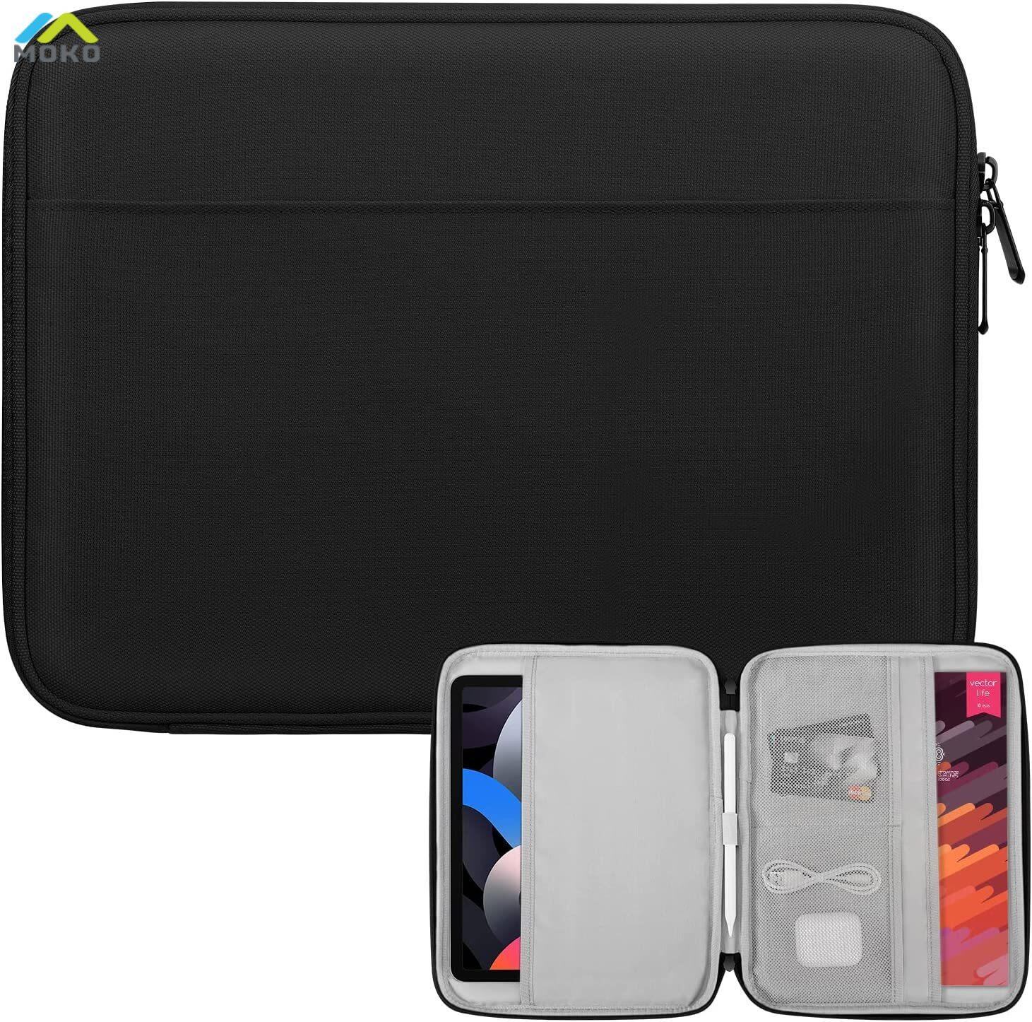 MoKo 9-11 Inch Tablet Sleeve Case for iPad 10.2, iPad Pro 11, iPad Air 5/4 10.9, Galaxy Tab A8 10.5/Tab A7/S6 Lite 10.4, Protective Bag Tablet Carrying Case with Multiple Compartments