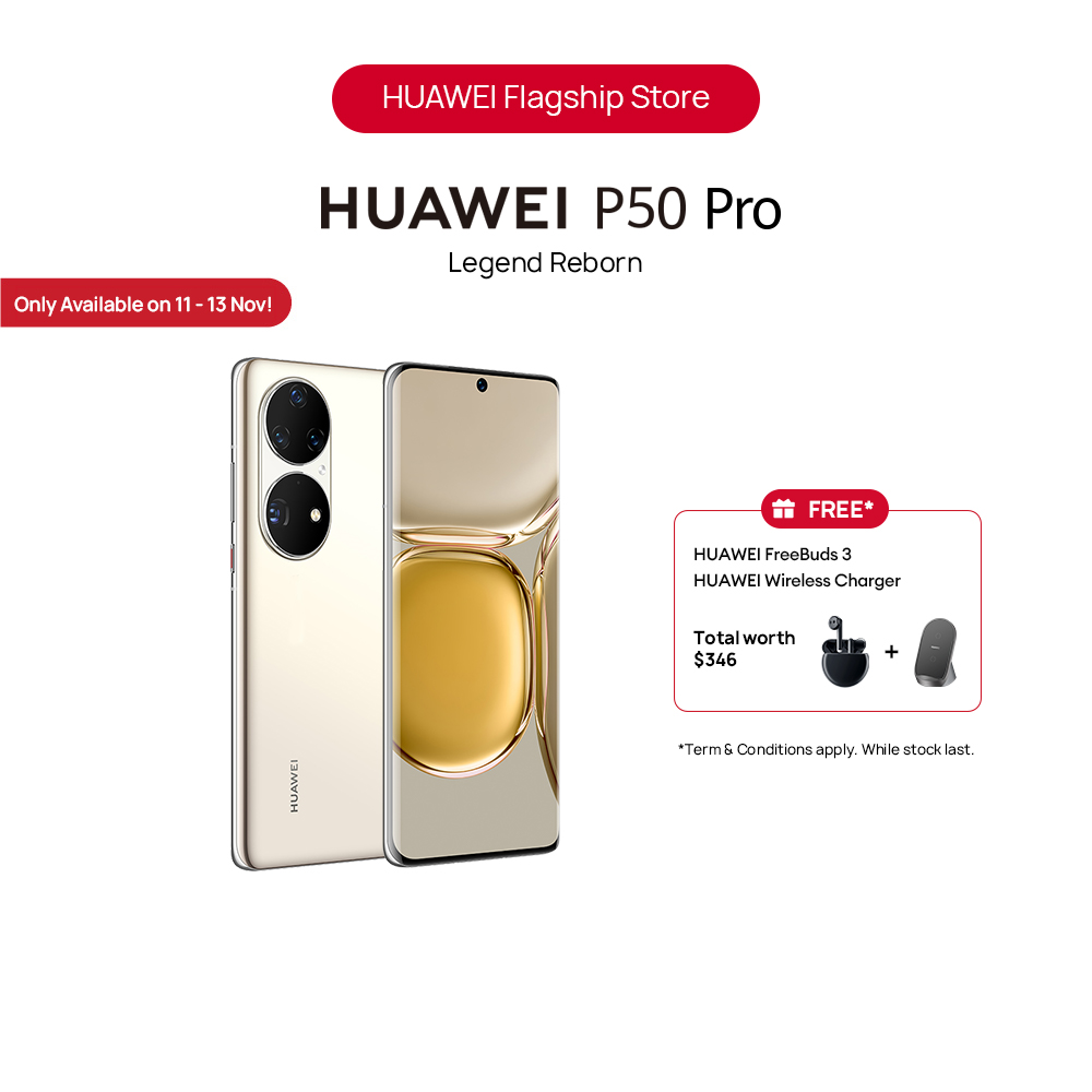 HUAWEI P50 Pro Smartphone | True-Form Dual-Matrix Camera | 6.6" True-Chroma Display, 120Hz | Dual HUAWEI SuperCharge