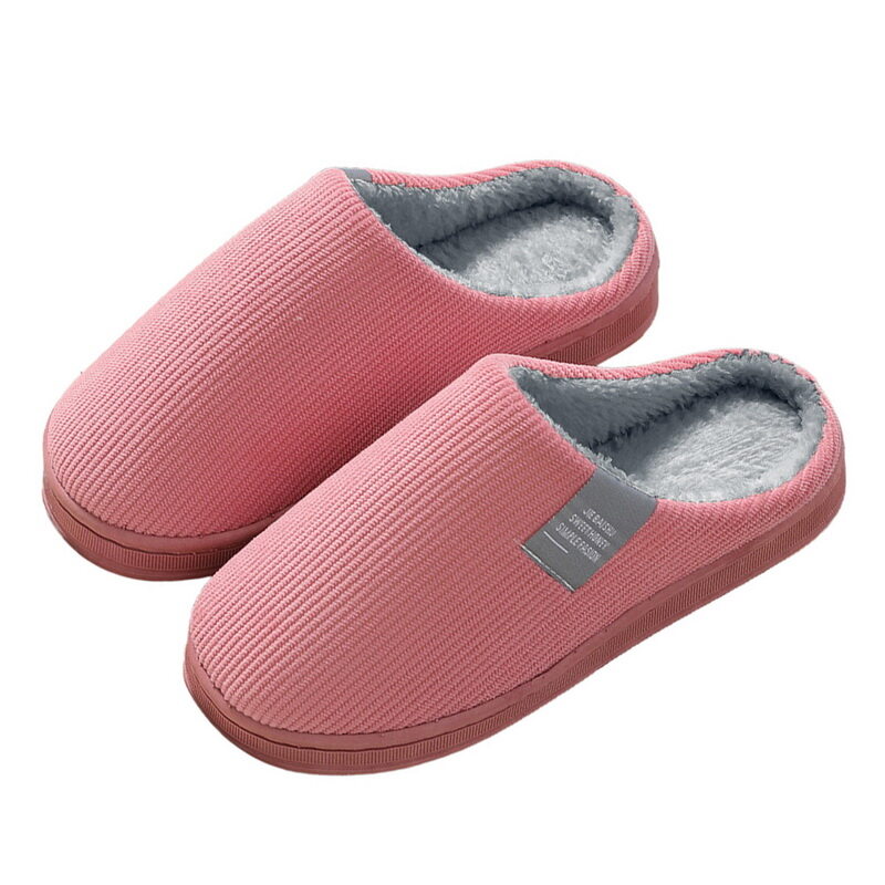 Oeak Women Winter House Slippers Sturdy Shoes Non-slip Soft Autumn Men House Slippers Warm Indoor Bedroom Lovers Couples Floor Slides