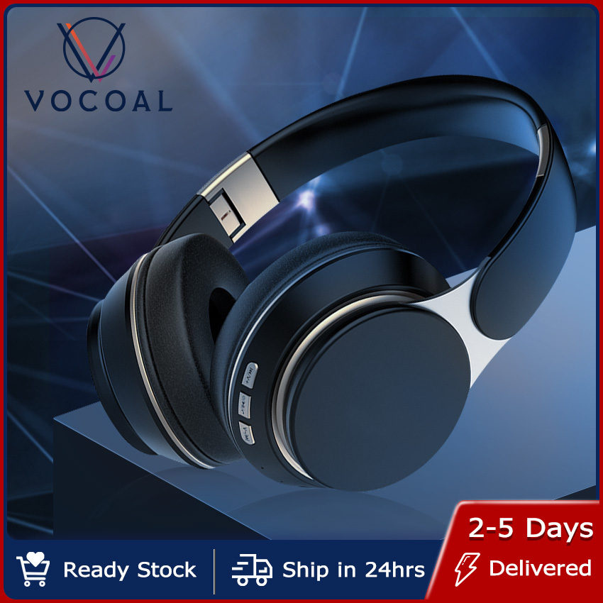 Vocoal Over the Ear Headphone with Microphone Bluetooth Headset Wireless Headphone Bluetooth Headphones Foldable Bluetooth Gaming Headset with Mic Headband Earphone with High Bass Noise Cancelling Hea