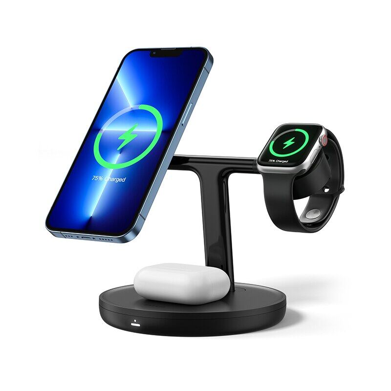Baseus 30w Magnetic Wireless Charger Holder For iPhone 12 13 Fast Charging Dock Station For Sumsung Airpods Pro Wireless Charger