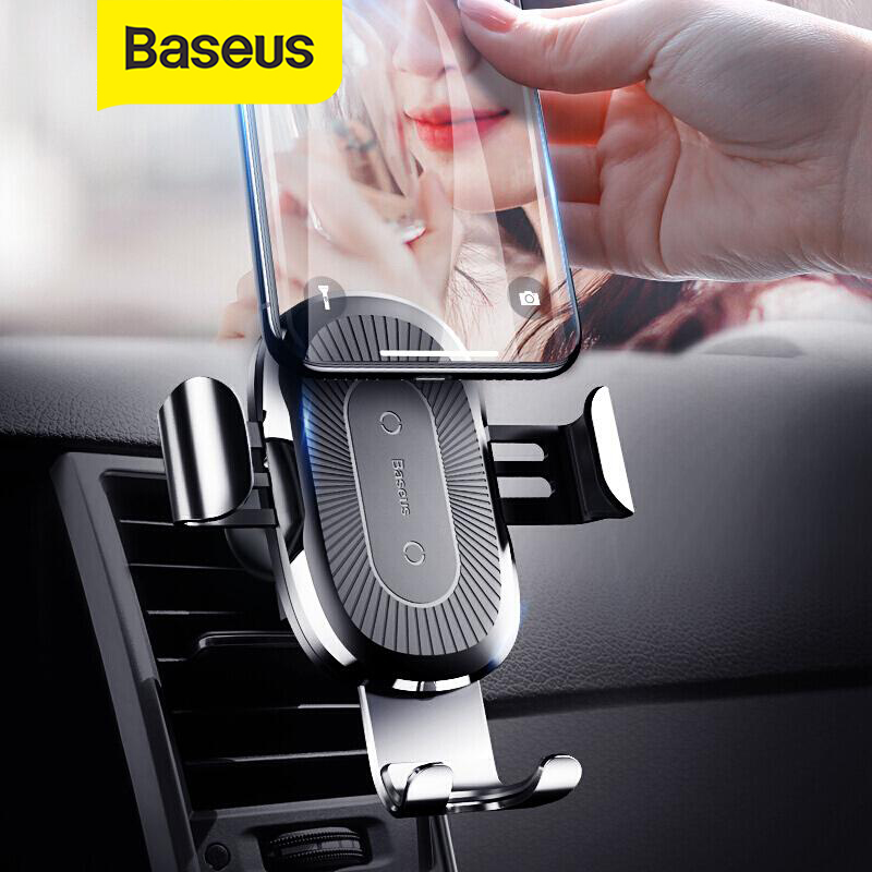 Baseus Car Holder Qi Wireless Charger For iPhone Samsung S9 Plus Mobile Phone Holder 10W Fast Wireless Car Charger Phone Holder