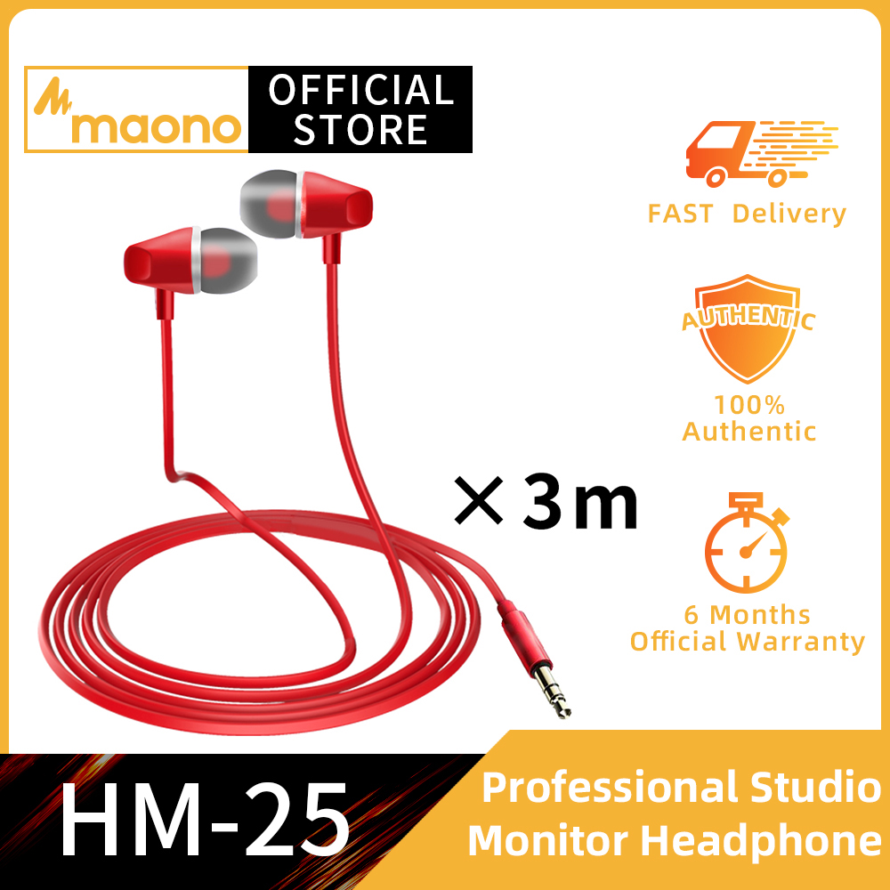 MAONO MH-25 Earbuds, Tangle-Free Cord, Metal in-Ear Wired Headphones with Bass DrivenSound, Earphones with 3.5mm Jack,MH-25 Earbuds for Smartphones， Mp3 Players, Tablets
