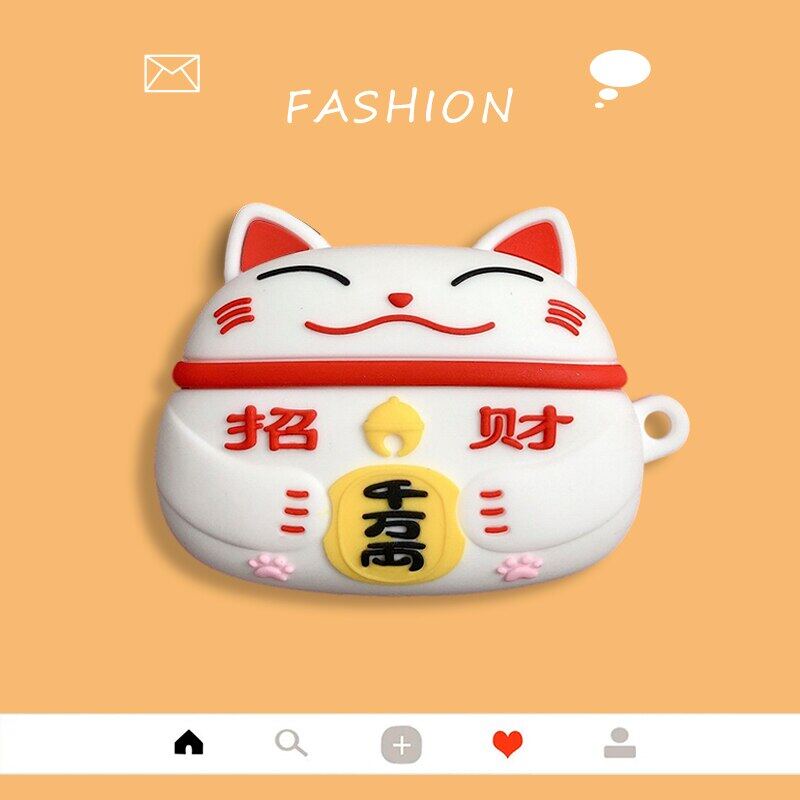 3D Silicone Cases for Huawei Freebuds Pro Case Cute Lucky Cat CartoonEarphone Cover Fundas for Huawei FreeBuds PRO Case Cover