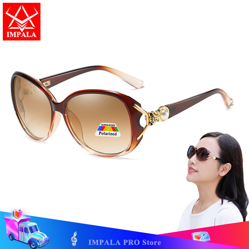 IMPALA QT105W Fashion Polarized Sun Glasses for Women Anti Glare Sunglasses UV400 Cat Eye Sun Glasses for Male 4 Color Available Korean Retro Style Black Spectacles