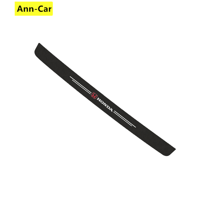 【Ann-Car】4pc/Set Car Door Side Step Sill Strip Carbon Fibre Leather Anti Scratch Protector Sticker Fiber for For Honda Civic BRV XR-V CR-Z CRV HRV City Accord Legend Jazz VTi Fit Mobilio VEZEL