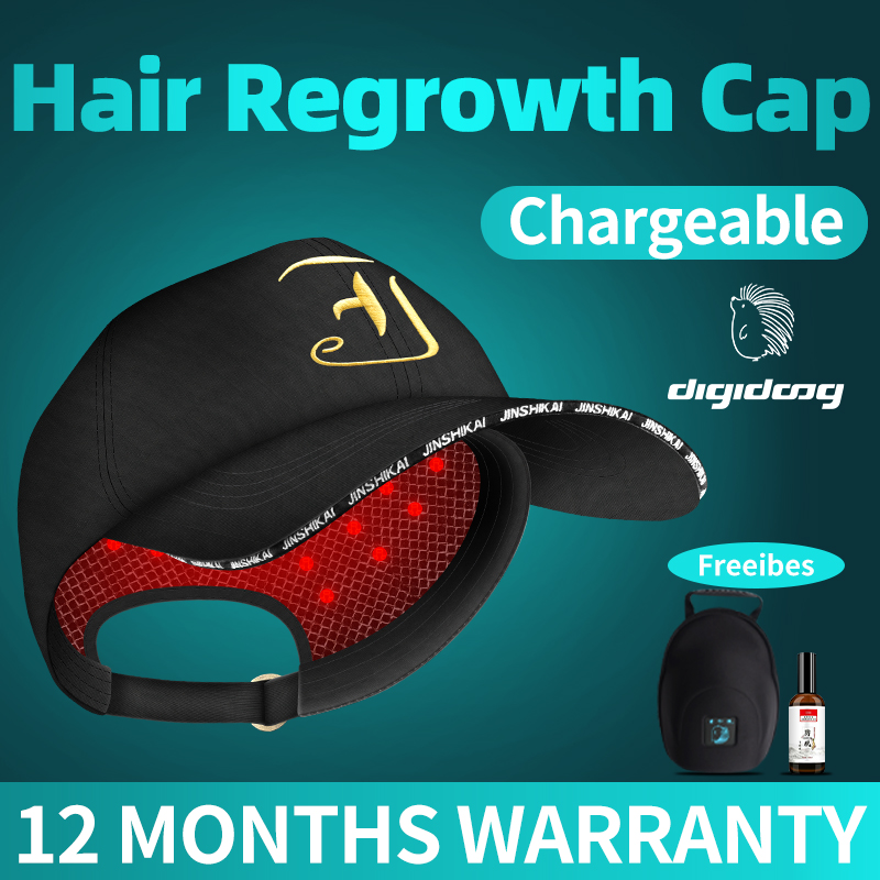 Digidoog Hair Regrowth Cap Anti Hair loss Treatment Helmet,Hair Care Device for Men & Women,LED Hat for Hair Loss Therapy Red Light 650nm Therapy For Scalp Care Control Oil for Men Thinning Hair,Wirel