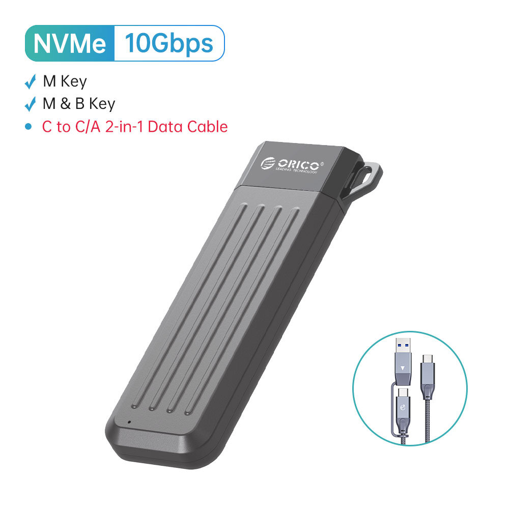 ORICO SSD Enclosure Transparent NVME M.2 to type-c external mobile hard Enclosure(TCM2-C3)