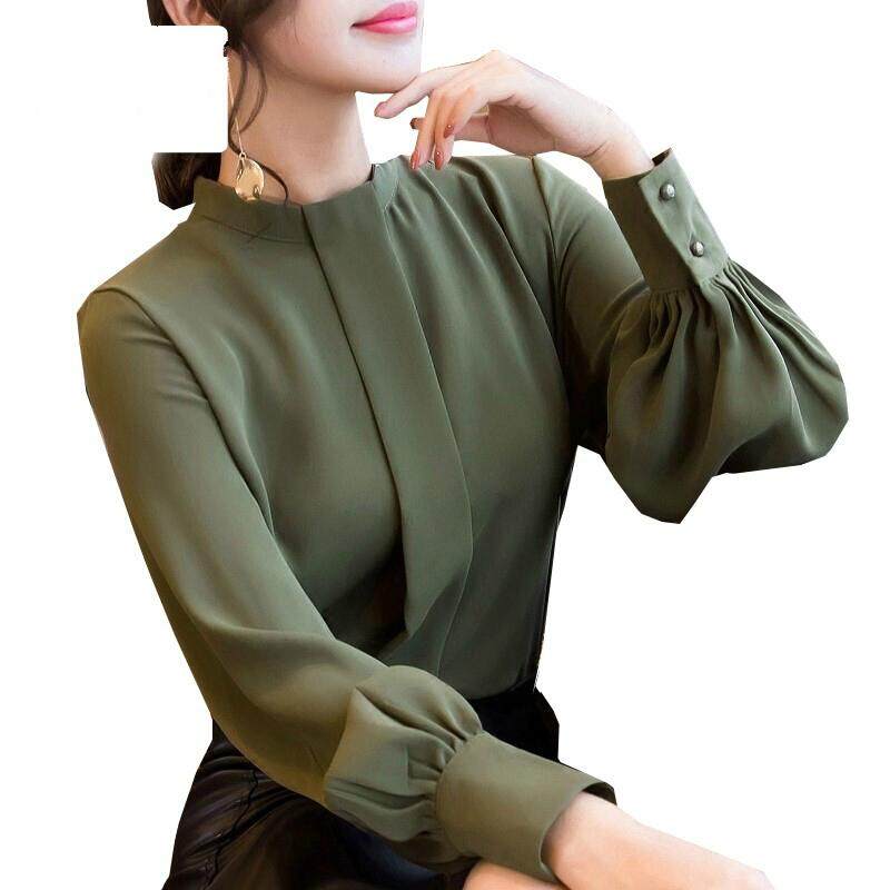New Autumn Spring Tops Women Fashion Ladies Long Sleeve Shirts Casual Chiffon Blouse 2019 Work Wear Office