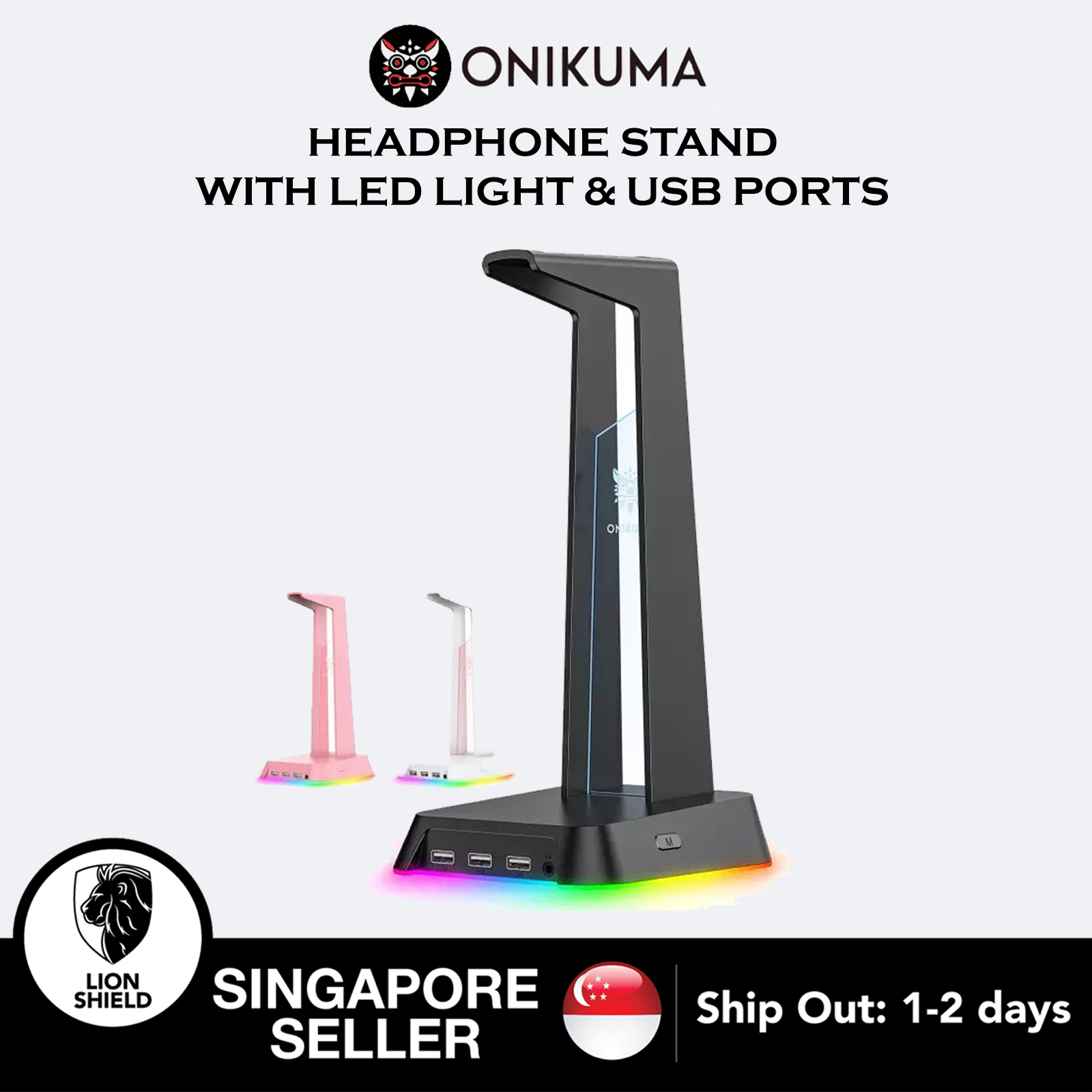 [SG] Onikuma ST-02 RGB Headphones/Headset Stand Holder Rack
