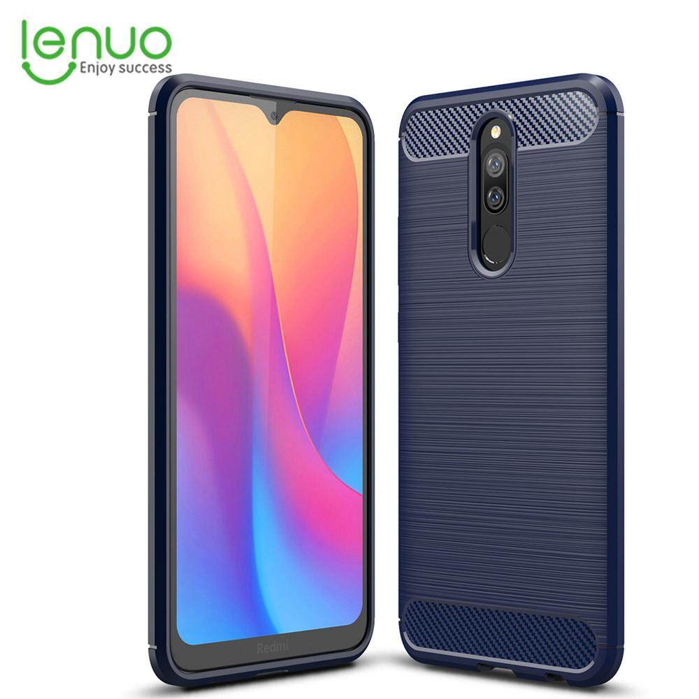 Lenuo Soft Case for Xiaomi Redmi 8 and Redmi 8A Carbon Fiber Silicone Cases Brushed Anti-knock Cell Phone TPU Back Cover Casing for xiaomi redmi 8 and redmi 8a