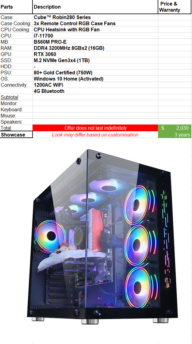 Cube™ Custom Made/Prebuilt/DIY Build/定制台式电脑 - Desktop/PC/Computer for Gaming/Work/Office/Study (Pre-order/Ready to Ship)