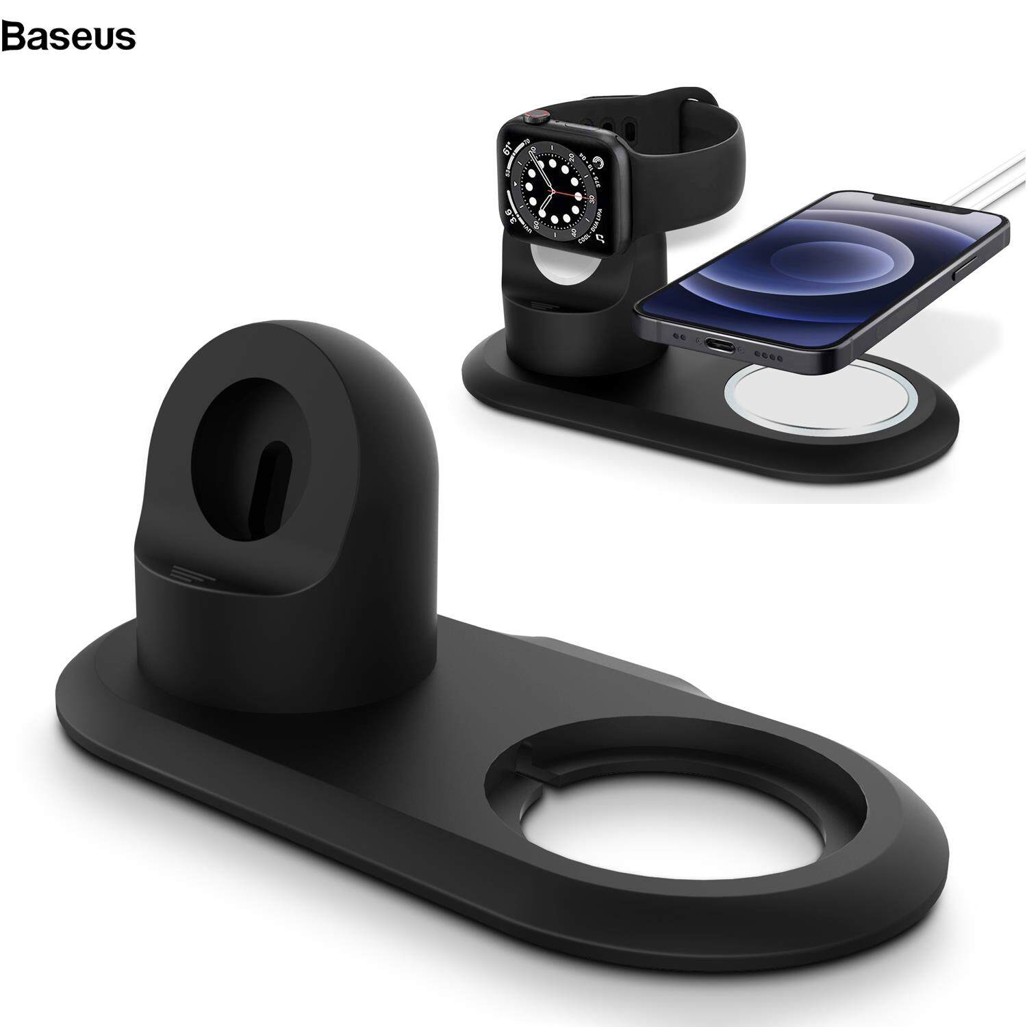 Baseus Silicone Charge Stand Holder Wireless Charging Station Dock for MagSafe Apple Watch/iPhone 12 Series