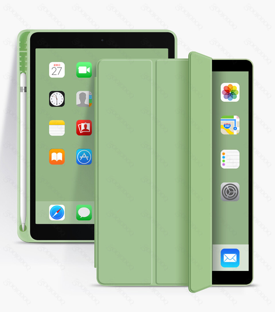GOOJODOQ iPad Case For iPad Pro 2021 Case 11 Inch 12 9 Case iPad Air 4 With Pen Holder Slot (No Pen) Silicone Protective Case Cover Wake Up