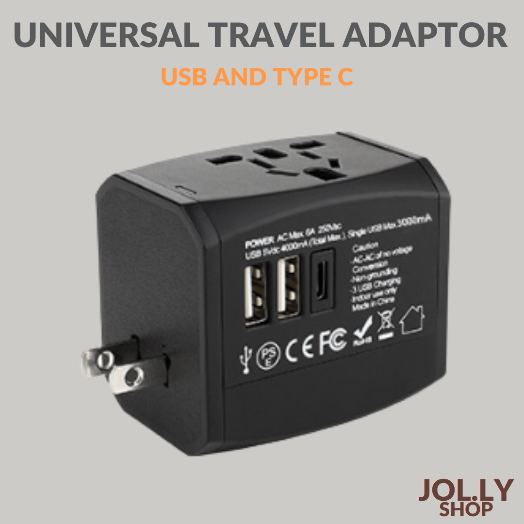 Dual USB Universal Travel Adapter 2.1A Charger Power Wall Charger Type C Converter Adaptor Plug