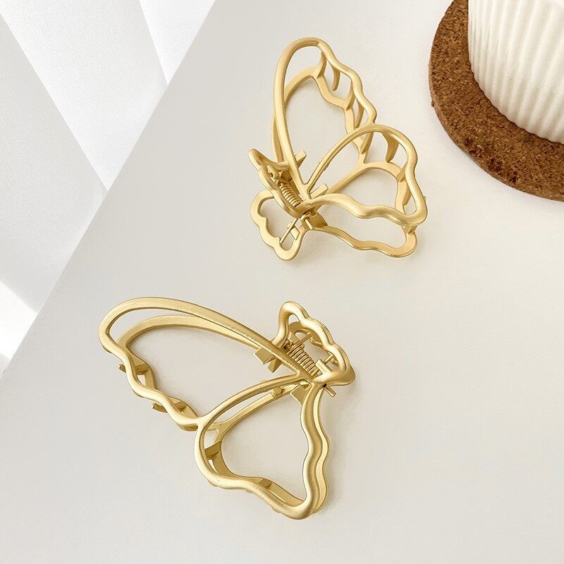FINE TOO Korean Fashion Metal Butterfly Hairclip Elegant Disc Claw Clip Women Headdress Hair Accessories Gifts