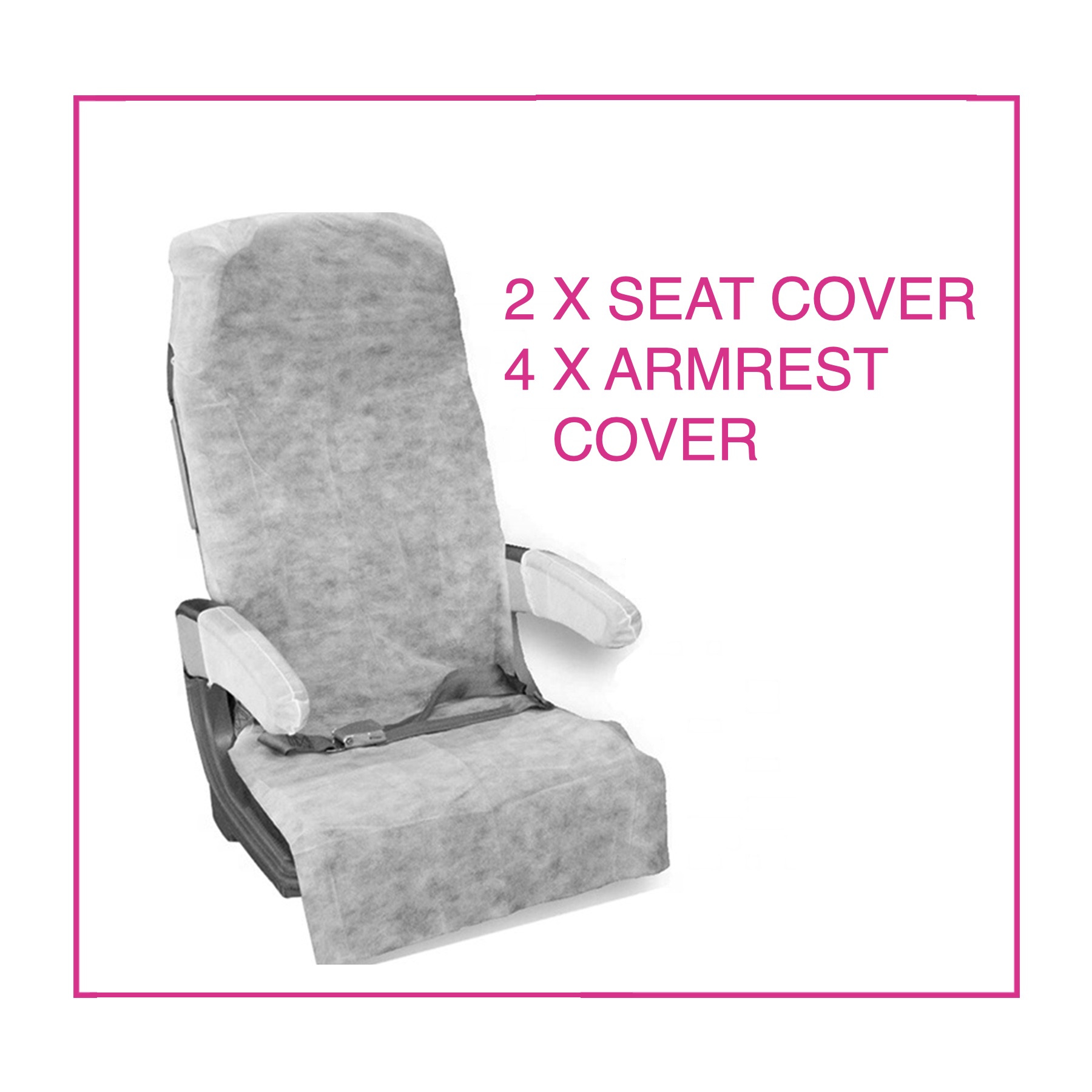 [SG] 2PC Travel Seat Cover, Disposable, Universal fit, Airplane, Coach, Bus, Cinema, Ship, Train, Car, Plane Hygienic, Protect from Virus, Safety and Protection, Travel Essential, Keep Clean