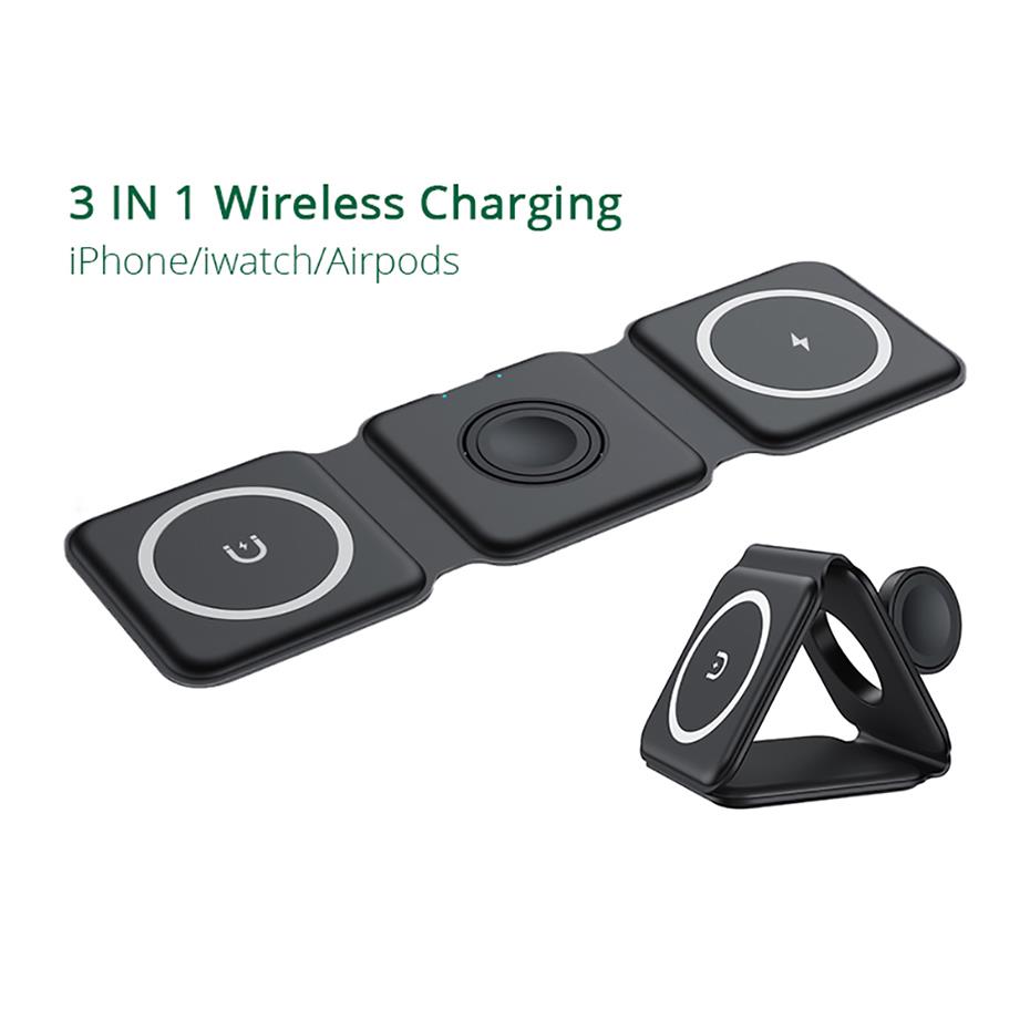 ?SG READY STOCK Foldable 3 in 1 Wireless Charger for Phone/Airpod/iWatch Portable Fast Chargers
