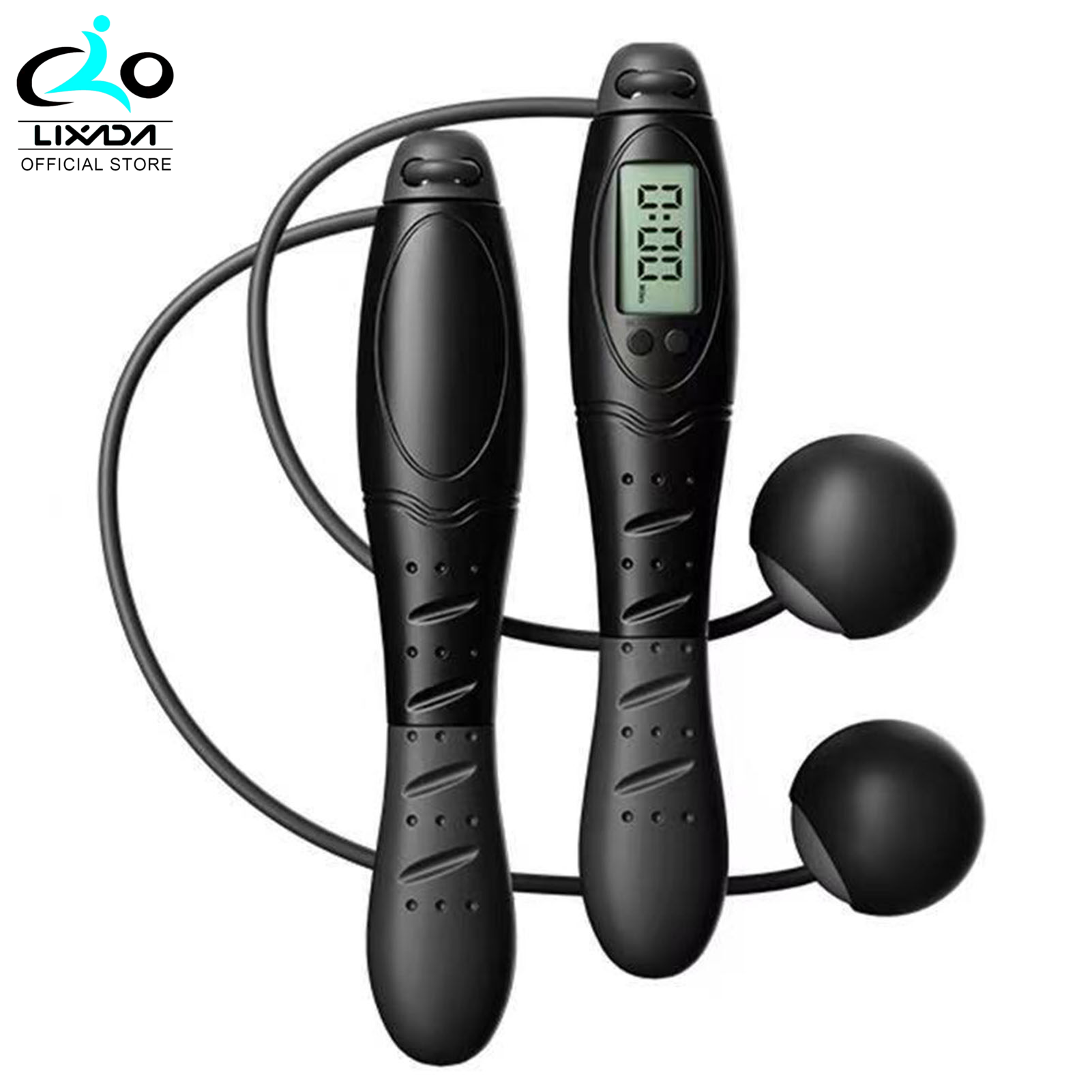 Jumping Rope Counting Digital Display 4 Modes Calorie Fitness Skipping Rope Ball Rope Dual Use