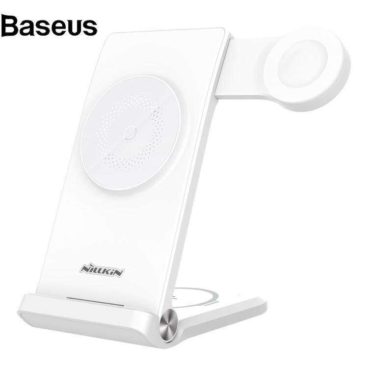 Baseus NILLKIN Powertrio 3 in 1 Charging Station Mobile Phone / Earphone / Smart Watch for MagSafe Wireless Charger, with Samsung Watch Charger (EU Plug)