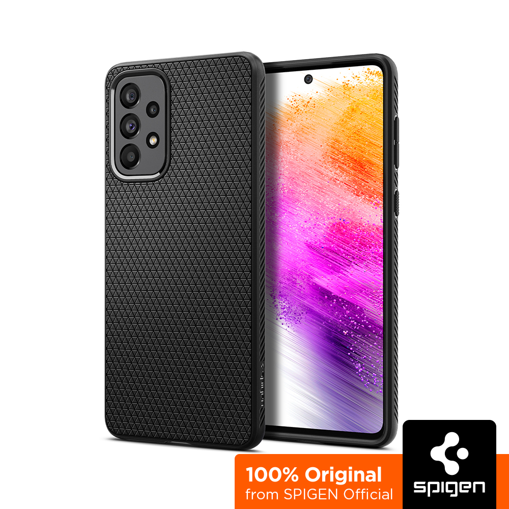 SPIGEN Case for Samsung Galaxy A73 [Liquid Air] Cover with Diamond-Cut Pattern Black TPU / Case for Galaxy A73 / Galaxy A73 Casing / Galaxy A73 Case