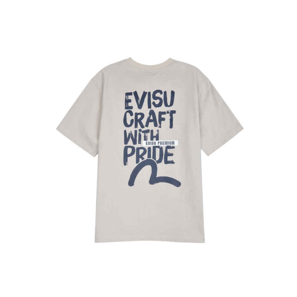 EVISU Back English Print Loose Fit T Shirt