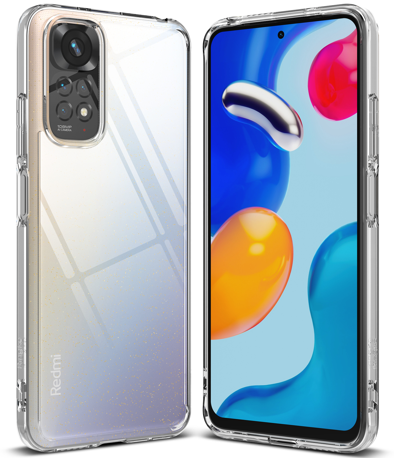 Ringke [FUSION] for Xiaomi Redmi Note 11 / 11S Case, Hard Clear PC Back [Military Drop Defense] Lightweight Transparent TPU Bumper Cover with Wrist Strap