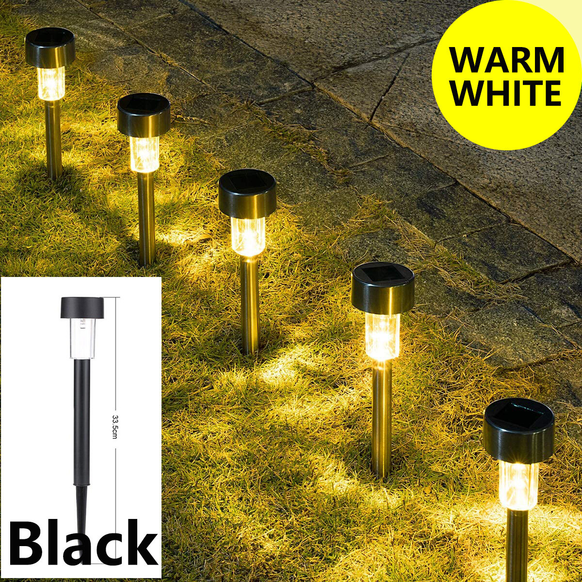 Outdoor LED Solar Lawn Light Waterproof Garden Lamp, Light Sensor Control Pin Lights for Yard Path Lawn , 600mAh Rechargeable Battery inside, Auto ON/OFF【Ready Stock】