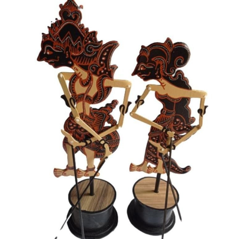 SEPASANG WAYANG KLITIK MODEL RAMA SHINTA - BAHAN KAYU - SOUVENIR JOGJA