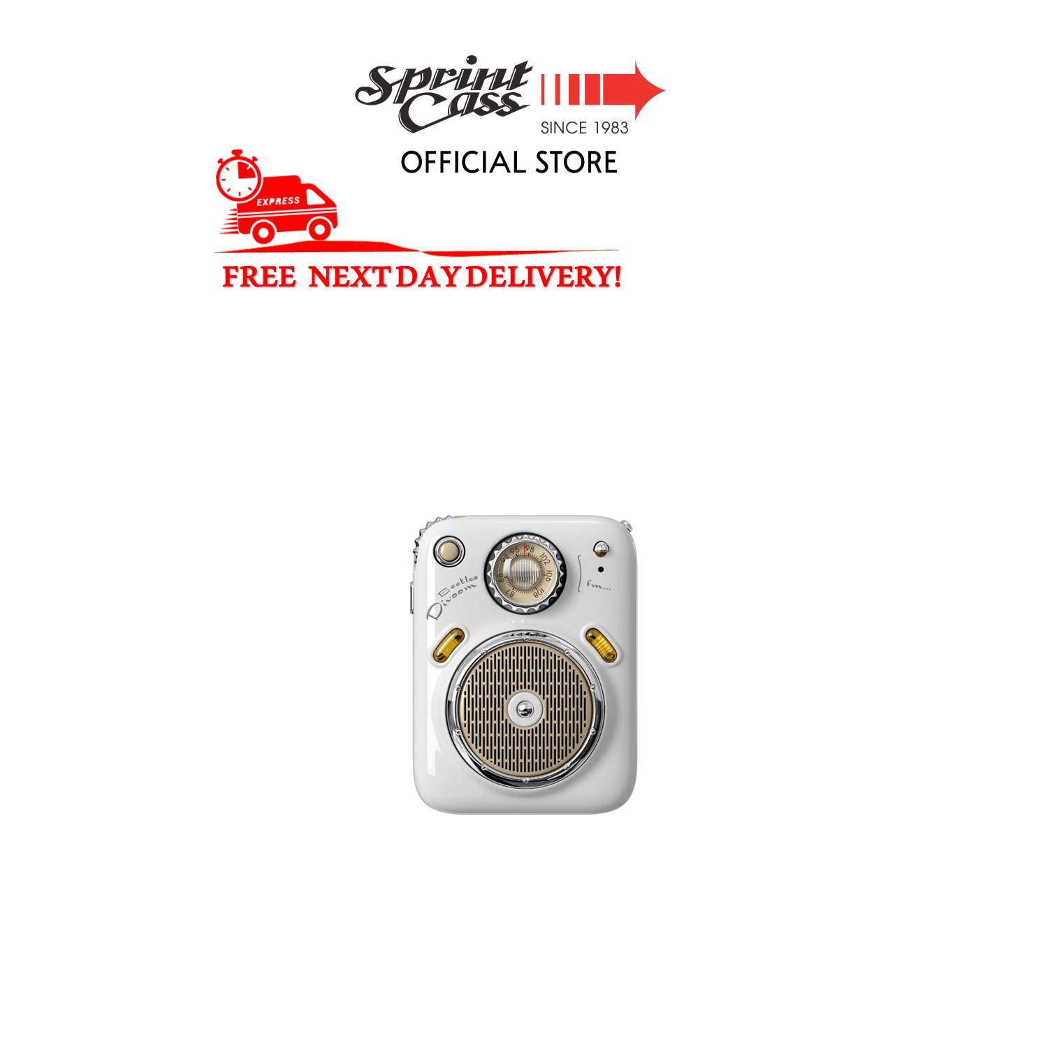 (NEXT DAY DELIVERY) Divoom Beetle FM Radio Bluetooth 5.0 Speakers with Micro SD Card slot