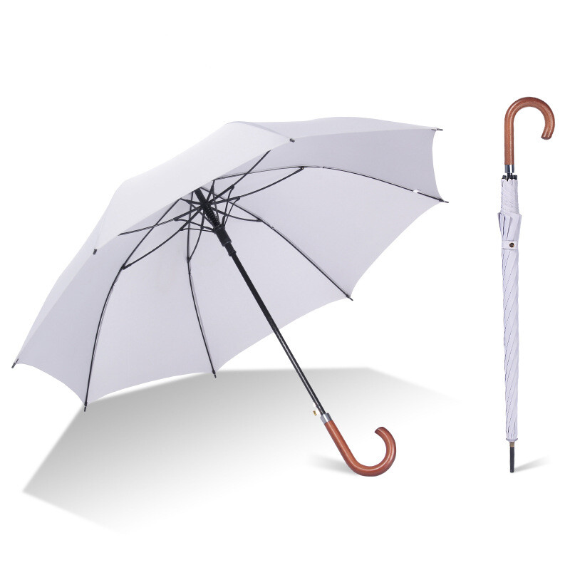 New Long Umbrella 8K Windproof Wooden Handle Large Men's Umbrella Rainproof High Quality Classic Business Umbrella Men's Brand Same Umbrella High Quality No Increase