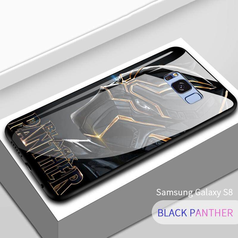 Marvel Avengers Superhero Ironman Spiderman Shockproof Phone Case Back Glass Cover For Samsung Galaxy S8 S8 + Plus Phone case TPU Protective Casing cover