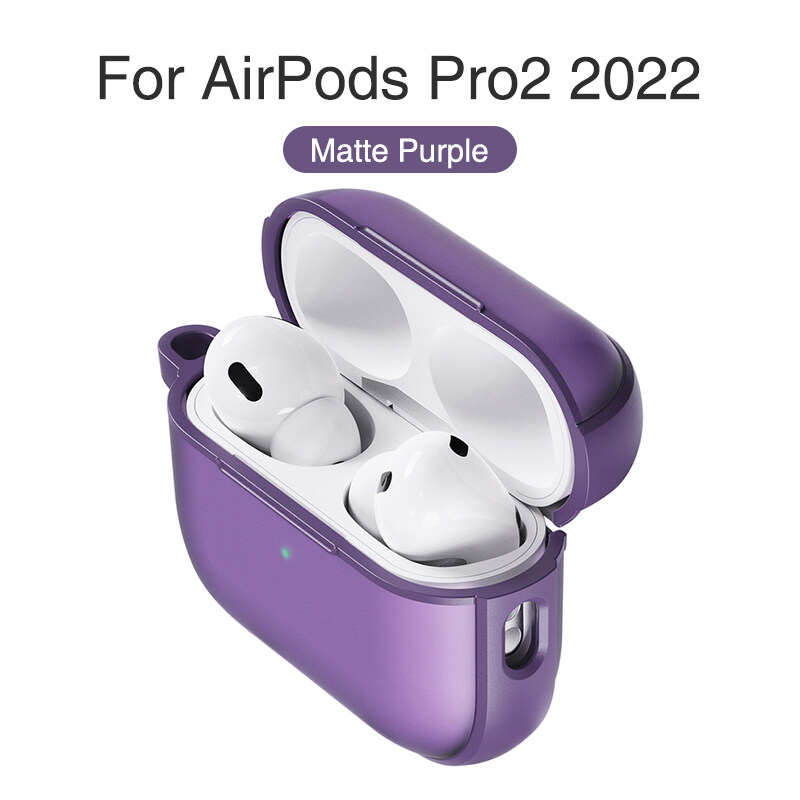 Sanptoch Luxury Frosted Case For Apple AirPods Pro2 2022 / 3rd / Pro / 2nd / 1st Generation Bluetooth Wireless Earphone Shockproof Cover Matte Translucent Protective Casing With Keychain
