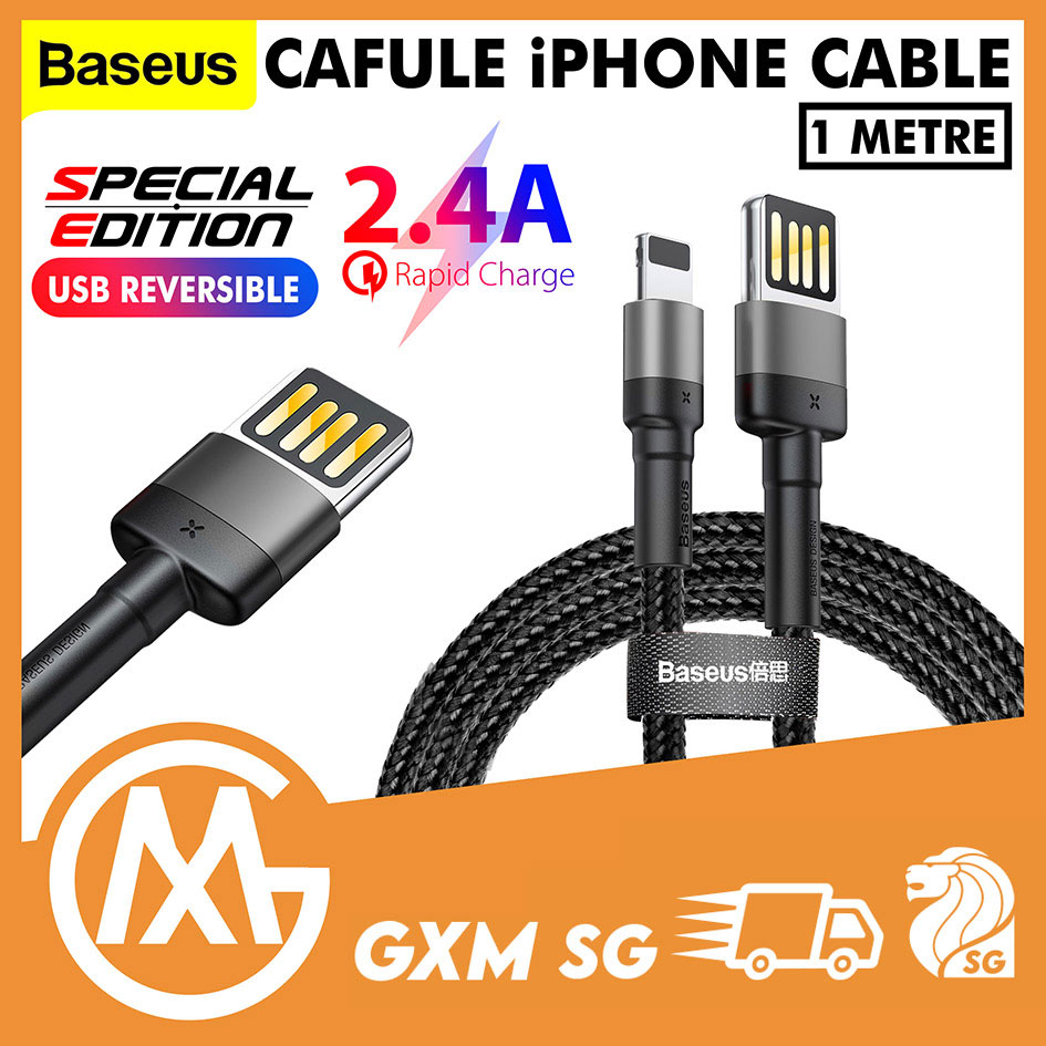 Baseus Cafule IOS lightning 2.4A/1.5A Quick Charging Date Cable Mobile Phone iPad Tablet Durable Anti Breaking Double Sided USB Charging Cable
