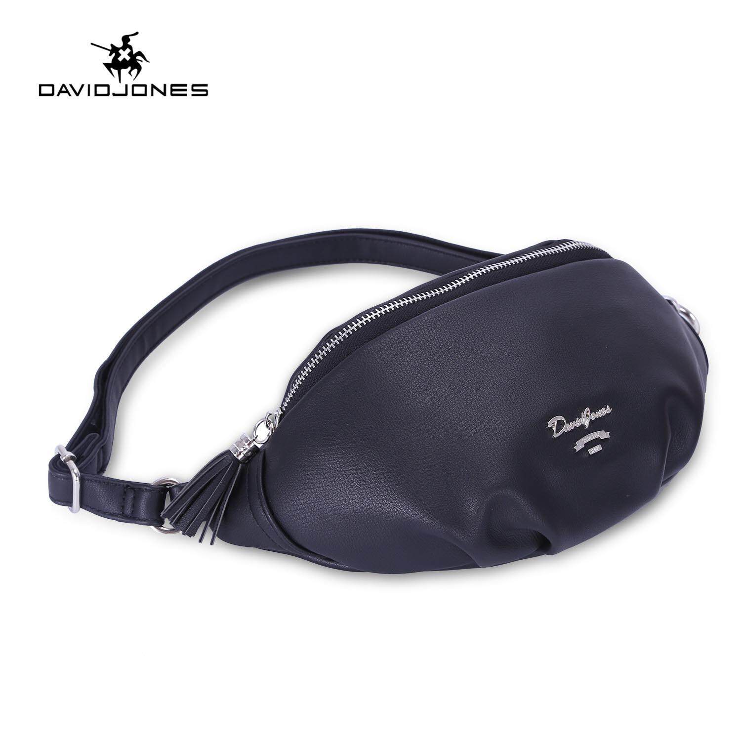 David Jones Paris women waist bag pu leather female fanny pack small lady belt bag 2022