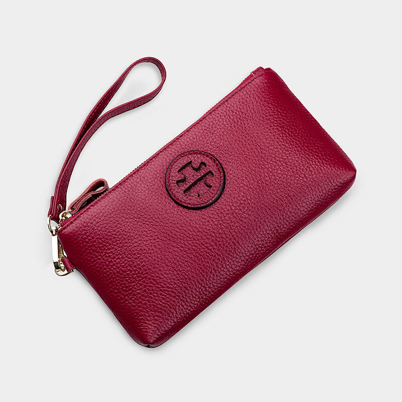 Full-grain Leather Clutch Women's Long Genuine Leather 2021 New Fashion Simple Thin Soft Leather Mobile Phone Change Pouch