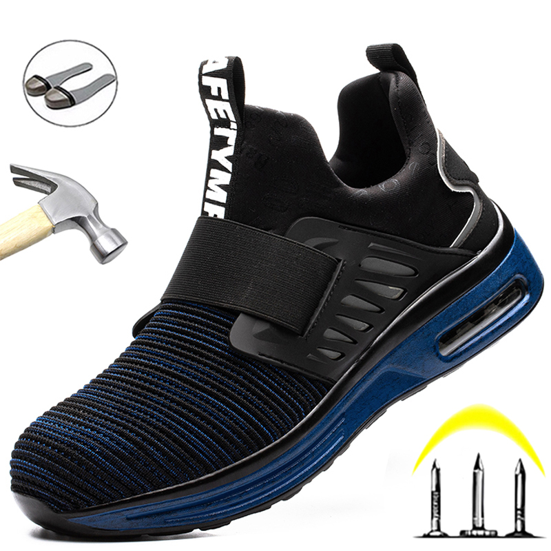 Men Boots Safety Shoes Work Boots With Steel Toe Shoes Security Boots Indestructible Shoes Puncture-Proof Work Sneakers Male