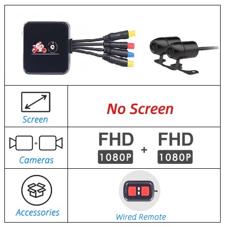 VSYS SYS WiFi motorbike Dash cam Dual 1080p FHD motorcycle DVR waterproof bike video recorder front and rear view camera system mini box easy installation