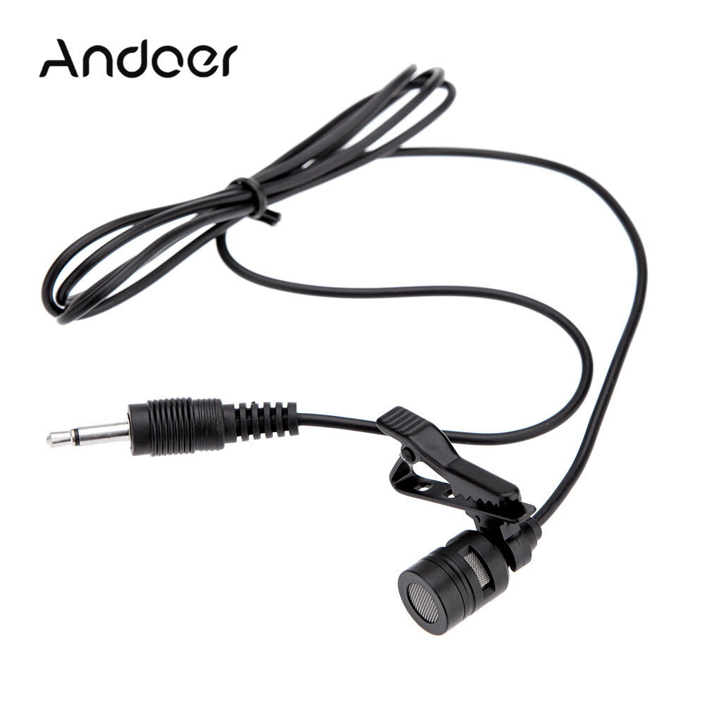 Lavalier Clip Metal Mono Microphone 3.5mm with Collar Clip for Lound Speaker Computer PC Laptop