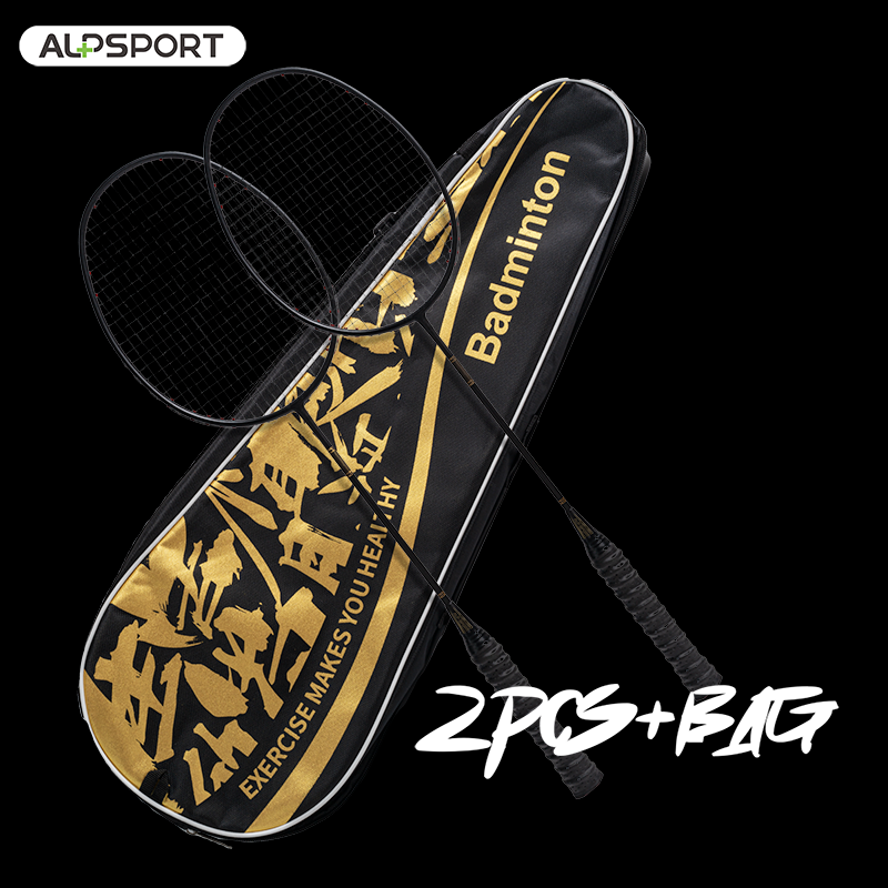 ALP ZJ2.0 Pro 4U 85g 100% Carbon Fiber + Titanium Alloy Badminton Racket With Free String Gift Box Bag Super Light Reket Sports Equipment Racquet Battledore Raket Badminton For Training