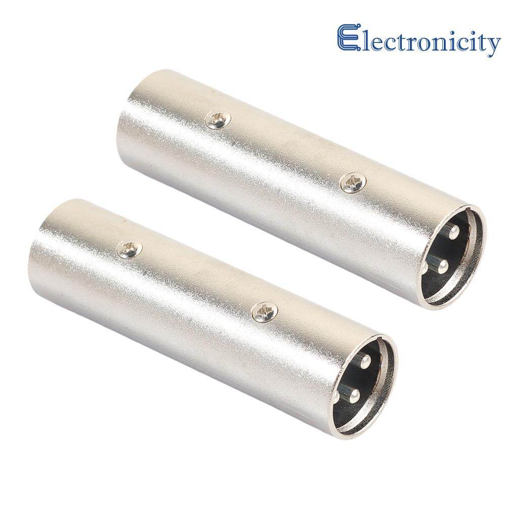 2pcs 3Pin XLR Male to XLR Male Microphone Power For Adapter Plug Connector