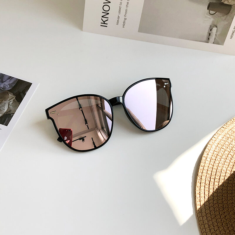 New Sunglasses Women's Fashionable Ulzzang Harajuku Star Net Red Square round Face Sunglasses Korean Personalized Street Shot