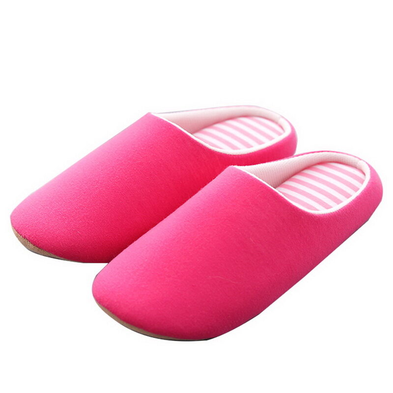 UE Women Indoor Slippers Short Plush Flat Shoes Unisex Home Bedroom Slides Striped Slip On Female House Floor Slippersr