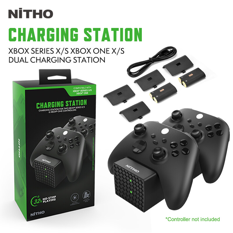 NiTHO Xbox Dual Charging Station Charing Dock with 2 Rechargable Battery Packs LED Gamepad Charger Stand compatible with Xbox Series X/S Xbox One X/S Controllers, Xbox Accessories